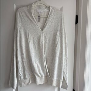 Loft Heather Gray V-Neck Top